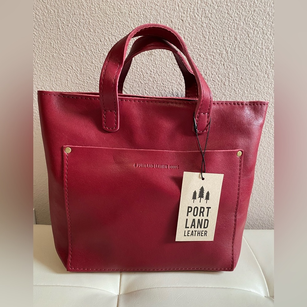 Portland Leather Goods Cranberry Mini Crossbody with zipper